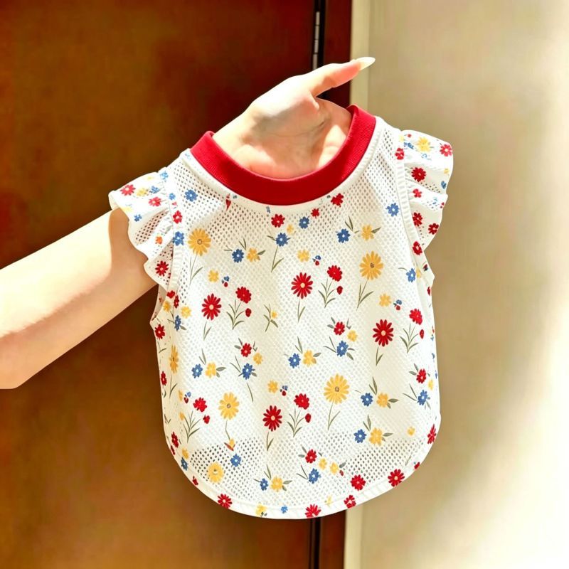 Caiju Flying Sleeve Mesh Pet Vest Cat Dog Summer Style