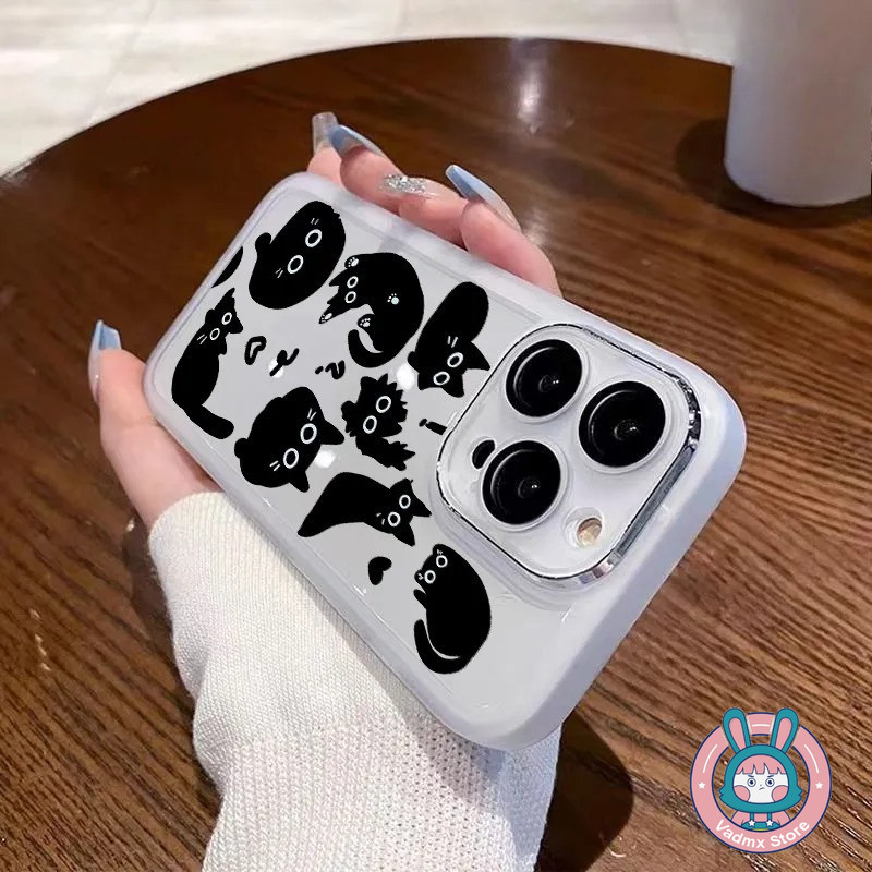น่ารักแมวดําเคสโทรศัพท์สําหรับRealme GT 7 6 5 GT Neo 6 5 SE 2T V70 V60 V60S V50 V50S V23 V13 C15 C12