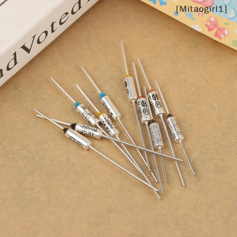 [MG1] 10 ชิ้น 142°-216°C 10A/15A 250V ฟิวส์ความร้อนโลหะสําหรับหม้อหุงข้าว [Vn]