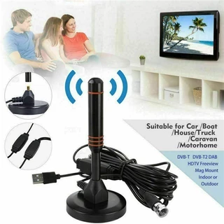 เสาอากาศทีวีดิจิตอล DVB-T2 USB 10M รับสัญญาณแรง ดูทีวีฟรี HD 1080P ใช้กับทีวีดิจิตอลและกล่องรับสัญญาณ