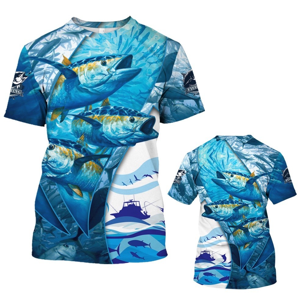 Deep-Sea Fisherman แฟชั่นฤดูร้อนเสื้อยืดแขนสั้นผู้ชายชุดตกปลาแสงและระบายอากาศ Sea