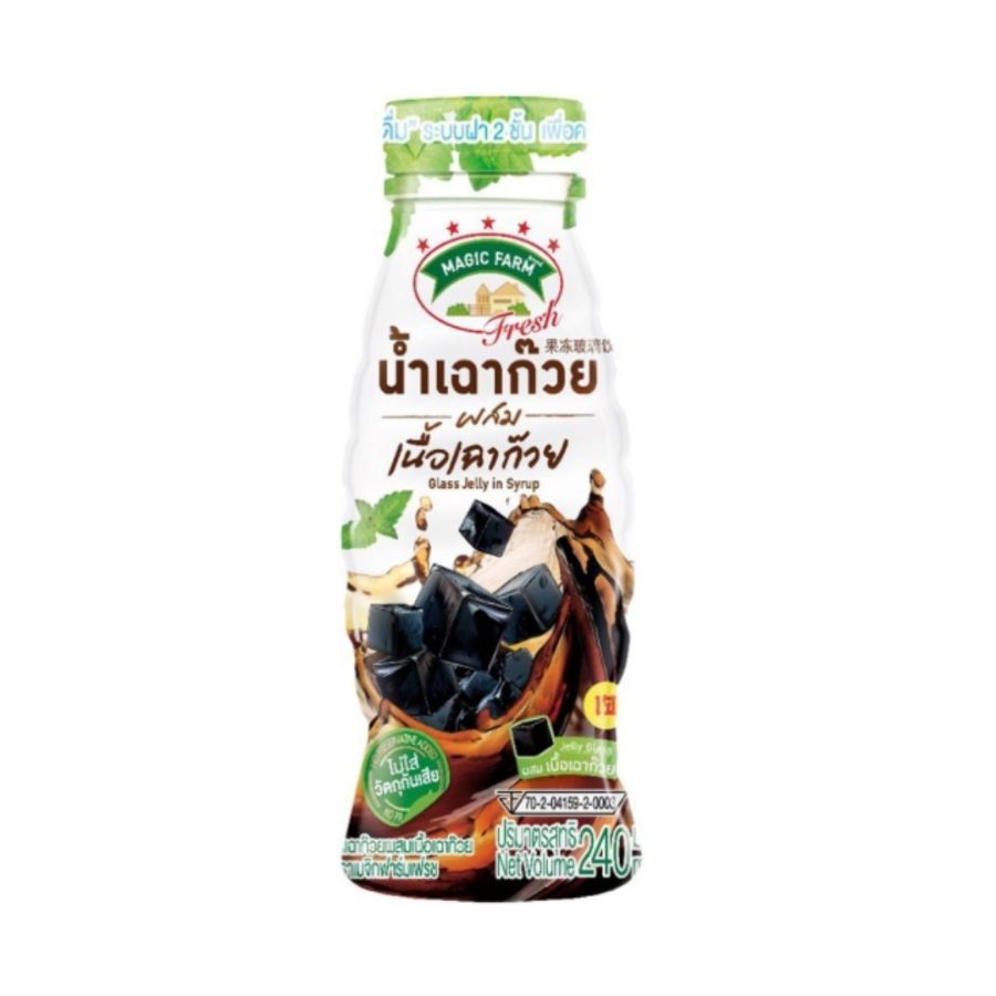 เมจิกฟาร์ม น้ำเฉาก๊วยผสมเนื้อเฉาก๊วย Magic Farm Grass Jelly Drink 240ml.