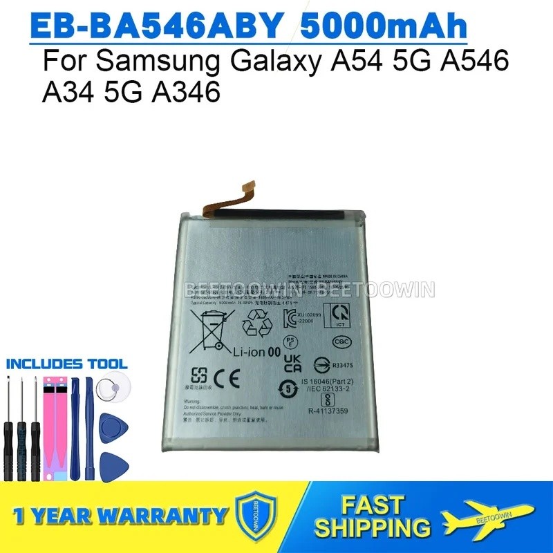 สําหรับ Samsung Galaxy A54 5G A546 A34 5G A346 EB-BA546ABY 5000mAh แบตเตอรี่โทรศัพท์