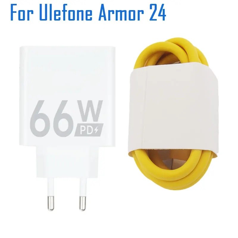 ใหม่ Original Ulefone Armor 24 Charger อะแดปเตอร์ชาร์จด่วนอย่างเป็นทางการ Type-C สายข้อมูลสําหรับ Ul