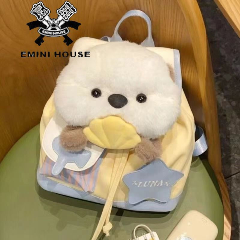 ขายร้อน~[ EMINI HOUSE] Puppy Cute Large-Capacity Backpack Otter Niche Student Girl Backpack Doll Sch