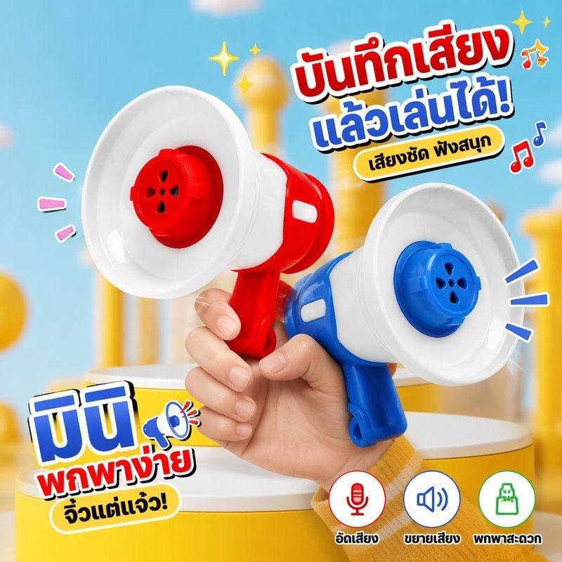 มินิโทรโข่งพวงกุญแจบันทึกเสียงของเล่นเด็กแบบพกพาน่ารักลําโพงเสียงพลาสติกของขวัญ