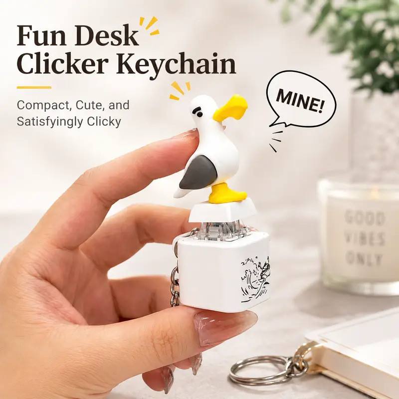 Creative Seagull พวงกุญแจปุ่มสามารถสร้างเสียงแสงเด็กปลายนิ้วของเล่นบีบอัด SP174