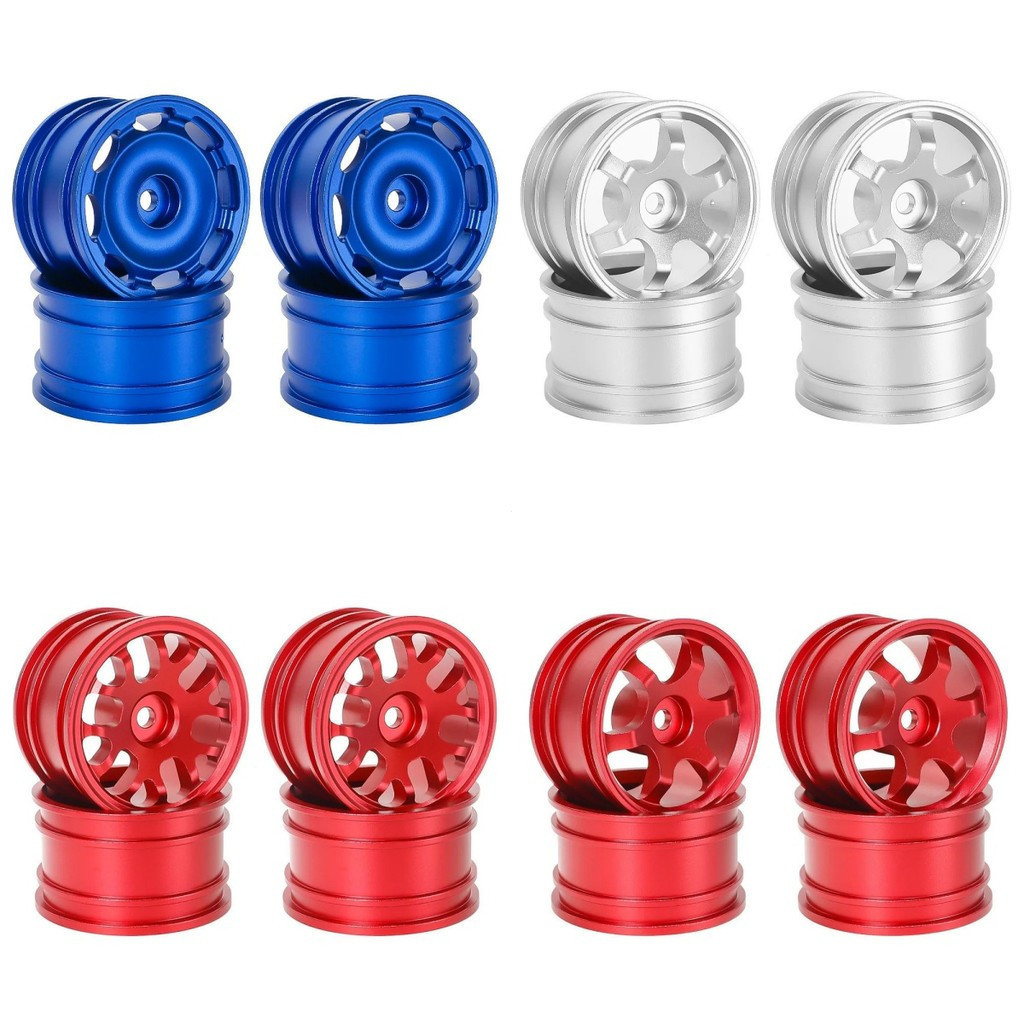 4 ชิ้น 42 มิลลิเมตรขอบล้อโลหะดุมล้อ 12 มิลลิเมตร Hex สําหรับ Tamiya TAMIYA M03 M04 MB-01 XM-01 MF01-