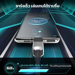 【รับประกัน1ปี】สายชาร์จ TypeC 120W ชาร์จเร็วไม่ร้อน ใช้ได้กับ OPPO Samsung สายถัก ไนล่อน คุณภาพสูง