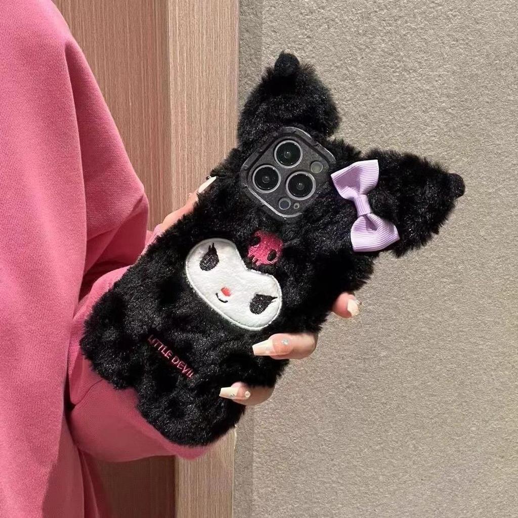 ตุ๊กตา Kuromi iPhone13 Apple 1412PRO เคสโทรศัพท์ 11promax Creative XR7/8#毛绒库洛米iPhone13苹果1412PRO手机壳11