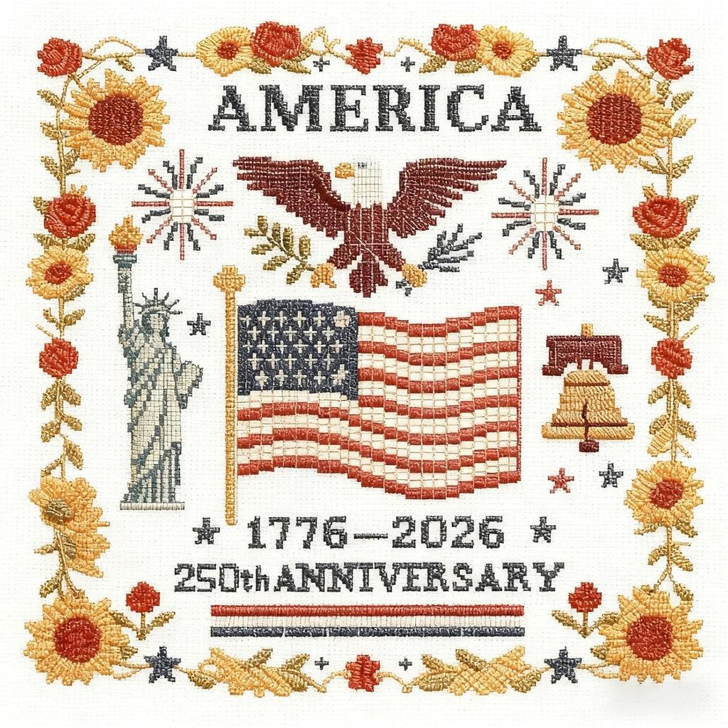 Zhenqing 250th Anniversary Cross Stitch Kit, 36x36cm Patriotic พิมพ์ปักครอสติสสําหรับผู้เริ่มต้น, 17