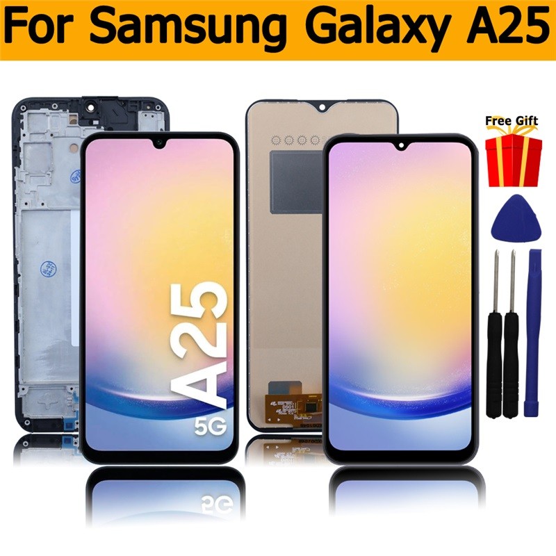 6.5 "AMOLED สําหรับ Samsung Galaxy A25 จอแสดงผล LCD Touch Screen Digitizer Assembly สําหรับ Samsung 