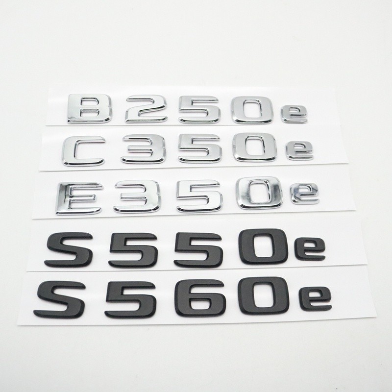 ด้านหลังโลโก้สัญลักษณ์ป้ายสคริปต์สําหรับ Mercedes Benz B250e C350e E350e S550e S560e glc350e gle500e