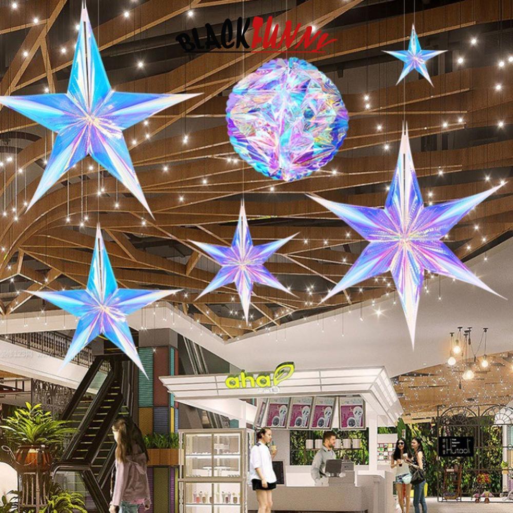BLACKFUNNY เงาเลเซอร์ DIY แขวนเครื่องประดับ Star จี้วันเกิดงานแต่งงาน Babyshower เทศกาลตกแต่งคริสต์ม
