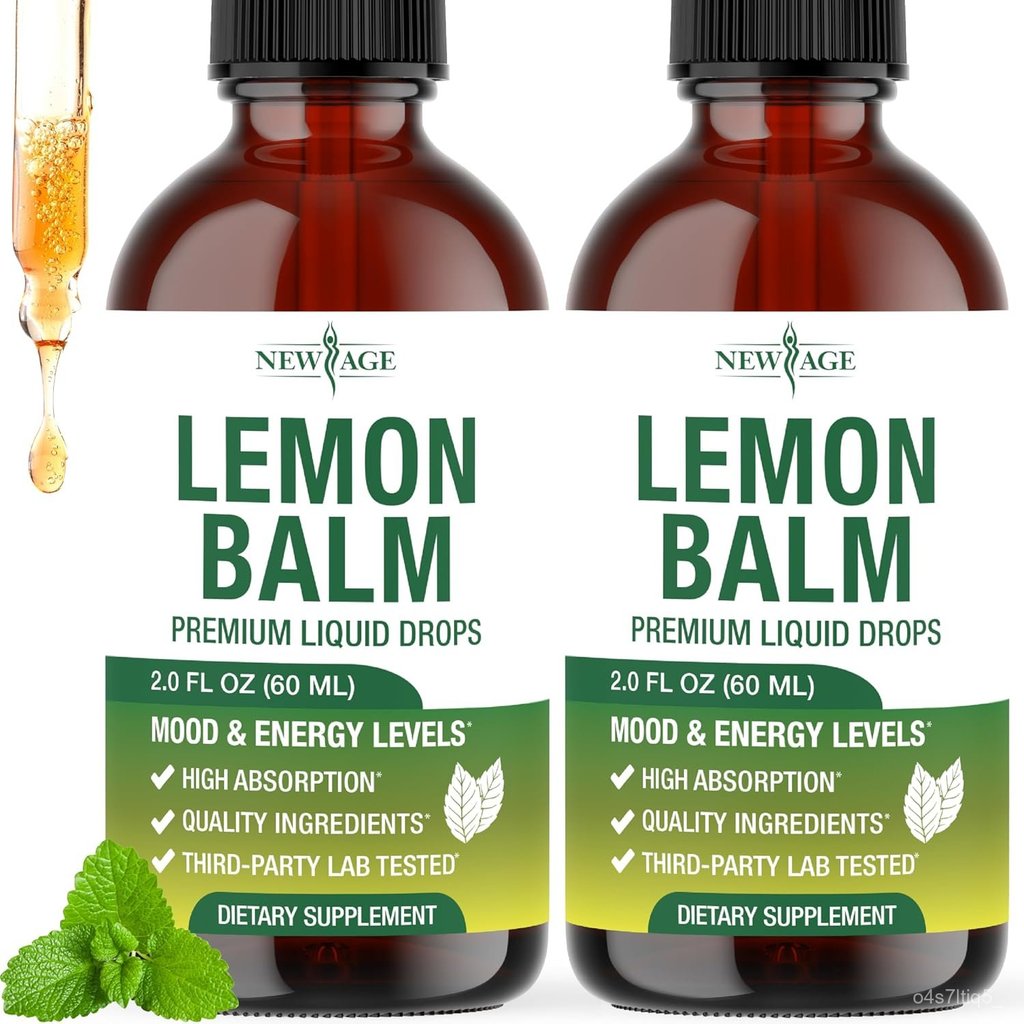 NEW AGE Lemon Balm Tincture - Mood Support Supplement - Lemon Balm Leaf Extract Drops - Vegan, Sugar