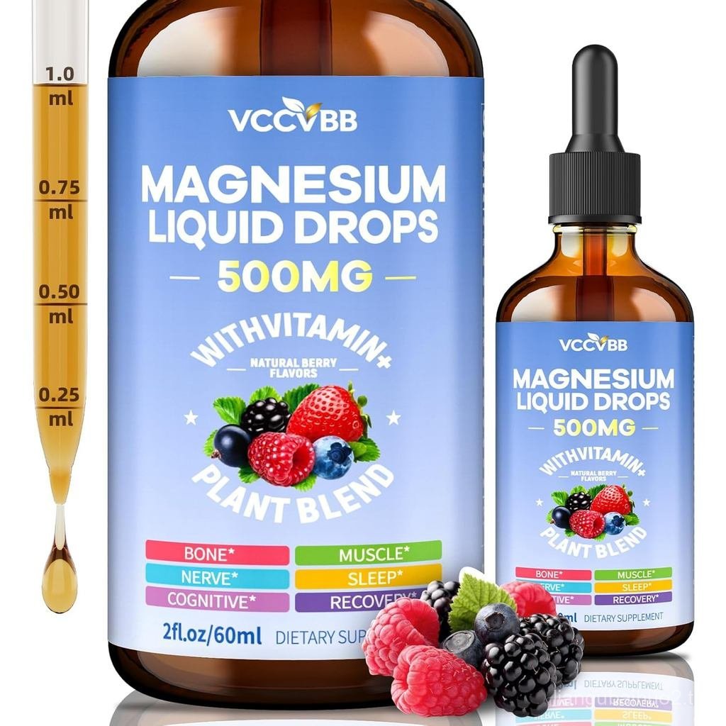 Magnesium Glycinate Liquid Drops Magnesium Complex with Malate Taurate Citrate Complex & D3 B6 K2 Pl