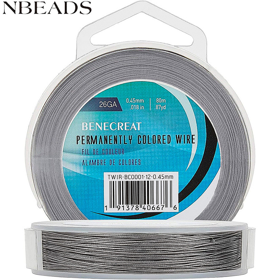 1roll Tiger Tail Wire Nylon-coated Stainless Steel Wire สี 0.45mm ประมาณ 262.46 ฟุต(80m)/ม้วน