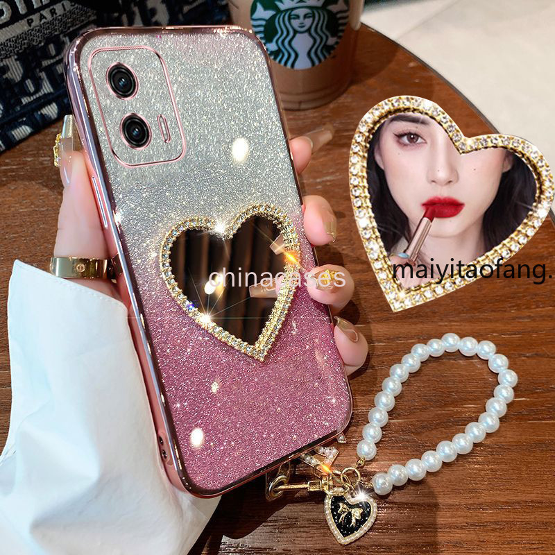 หรูหราแฟลชชุบ Motorola MOTO EDGE 20 30 G72 G73 G13 G23 G14 E13 E22 E22I E32 เคสโทรศัพท์โปร่งใส Pearl