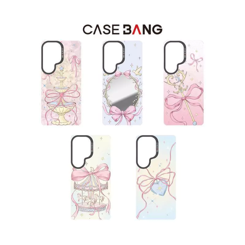 【แผ่นหลังแม่เหล็ก】 For Samsung S24-26,CASEBANG Wish Bow Series เคสแม่เหล็ก ImagiSnap, เปลี่ยนกลับ, ป้องกันการตกกระแทกทหาร