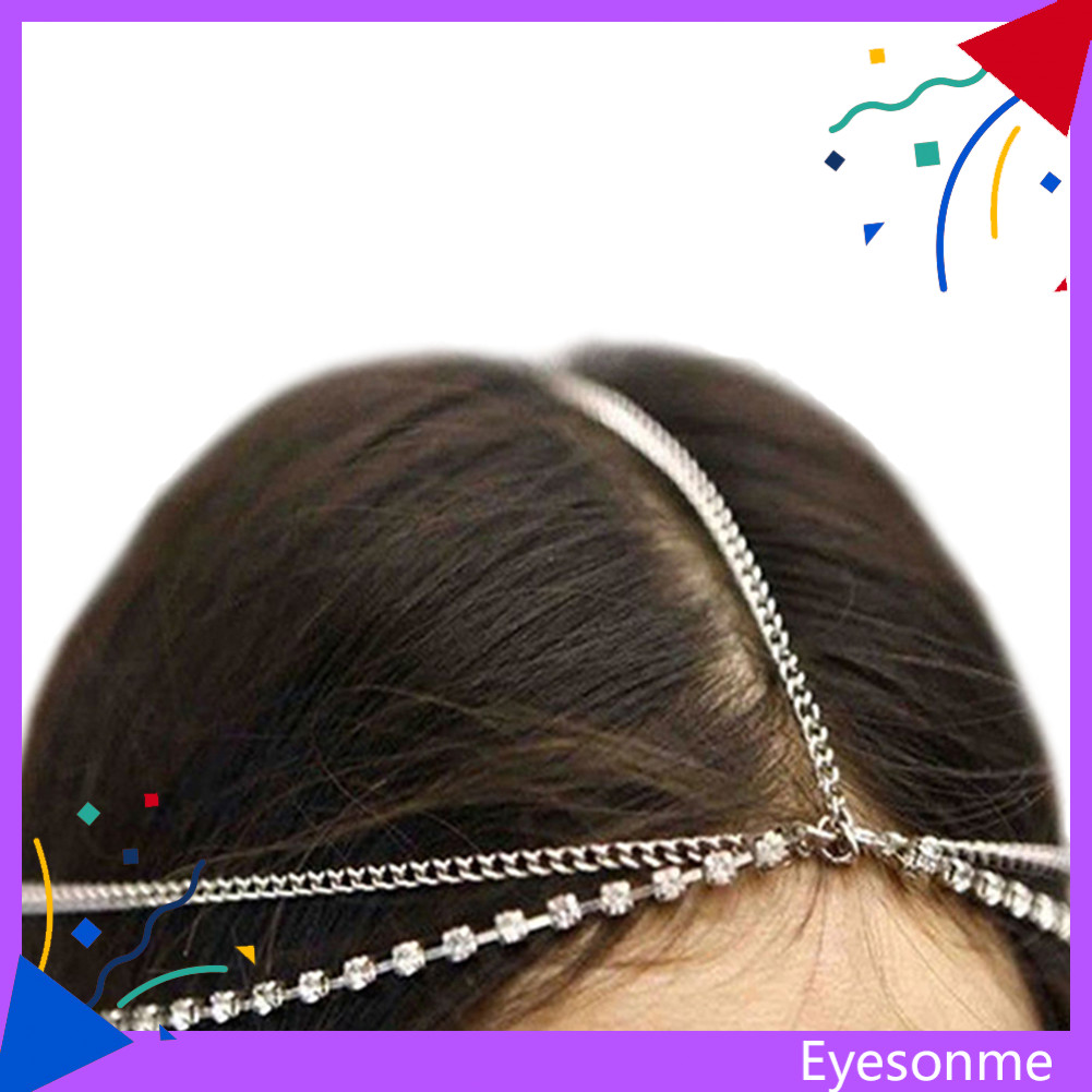 EYES Lady Bohemian Fashion Rhinestone Layered Headpiece Hair Band Jewelry