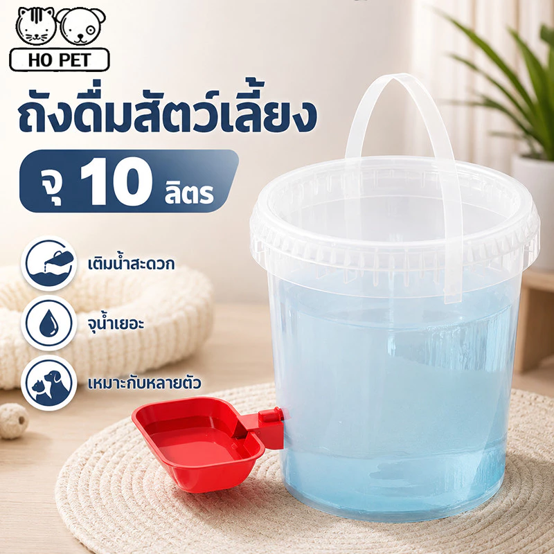 ถังดื่มสัตว์เลี้ยง เครื่องจ่ายน้ําแมว ที่ให้น้ำอัตโนมัติ เงียบมาก แบบใส ปลอดภัย 10L