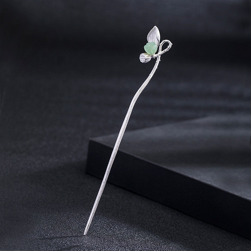 Miyan สไตล์โบราณ Hairpin Lotus Hairpin หญิงจีนสไตล์ชาติพันธุ์ Hanfu อุปกรณ์เสริมอุปกรณ์เสริมผมแห่งชาติแฟชั่นอุปกรณ์เสริม