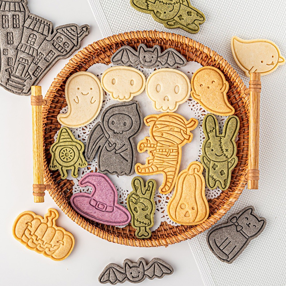 การ์ตูนฮาโลวีน Ghost Mummy เครื่องตัดคุกกี้กดบิสกิตแม่พิมพ์ DIY ครัวเบเกอรี่ Pastry Bakeware