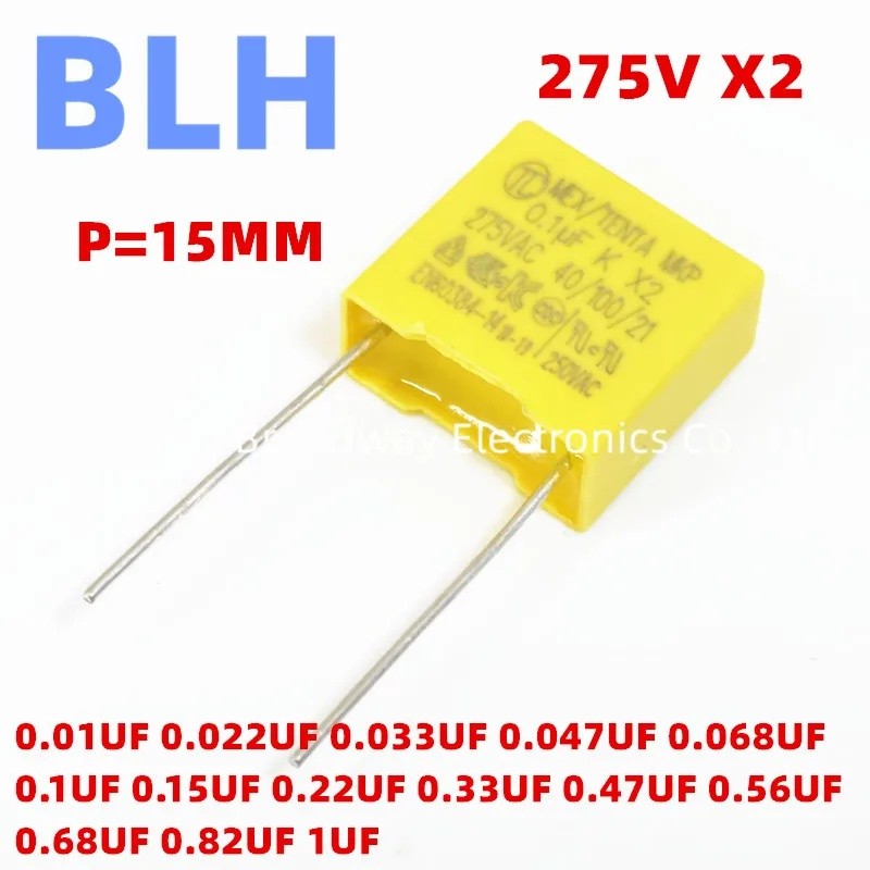 10PC ตัวเก็บประจุความปลอดภัย X2 15 มม.275VAC 275V P15 0.01UF 103K 0.022UF 223K 0.03UF 333K 0.047UF 4