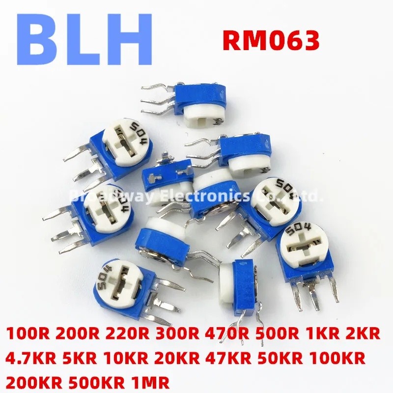 20PCS RM063 RM-063 1K 102 2K 202 4.7K 472 5K 502 10K 10K 103 20K 203 47K 473 Ohm Trimpot Trimmer Pot