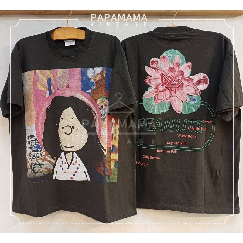 [ Snoopy X BJöRK ] Post Album parody tag Hanes เสื้อวินเทจ เสื้อล้อเลียน การ์ตูน น่ารัก papamama vintage shirt