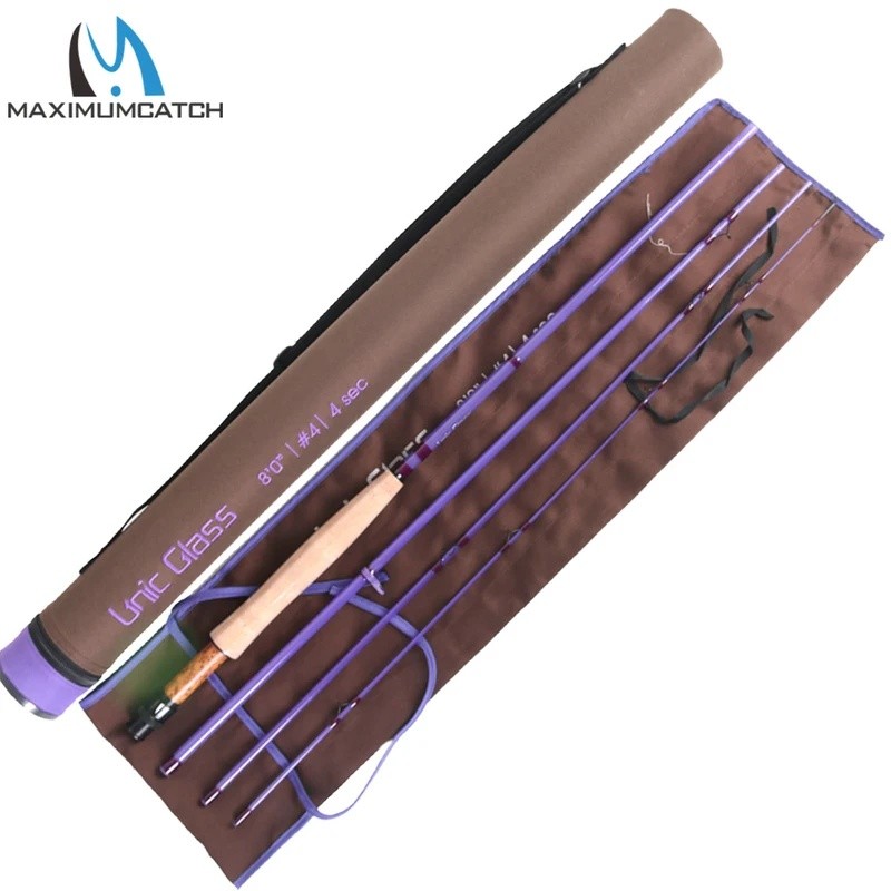 Maximumcatch Unic ไฟเบอร์กลาส 3/4/5wt Fly Rod 7/8/8.6ft Fast Action Carbon Glass พร้อมหลอดแข็งพิเศษ 