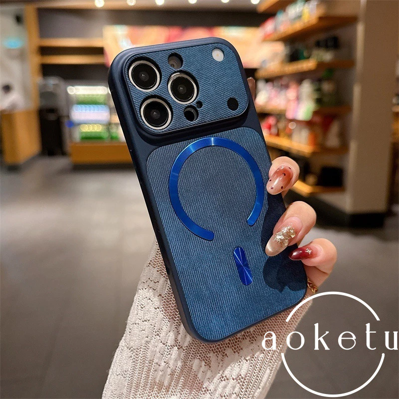 หรูหราลายคาวบอยสีฟ้าหน้าต่างวิสัยทัศน์ขนาดใหญ่เปลี่ยนทันที17เคสโทรศัพท์แม่เหล็กเหมาะสําหรับ ไอโฟน 11 12 13 14 15 16 17 มือโปร สูงสุด รวมทุกอย่างฝาครอบป้องกันการตก