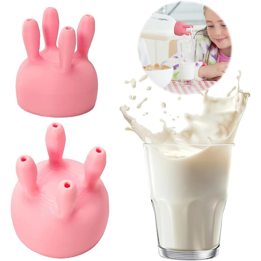 2 ชิ้นวัว udder กล่องนม,ตลกสีชมพูเครื่องรีดนม, Teat Hole Boxed Milk Diver, ฝาขวดป้องกันการรั่วที่มีป