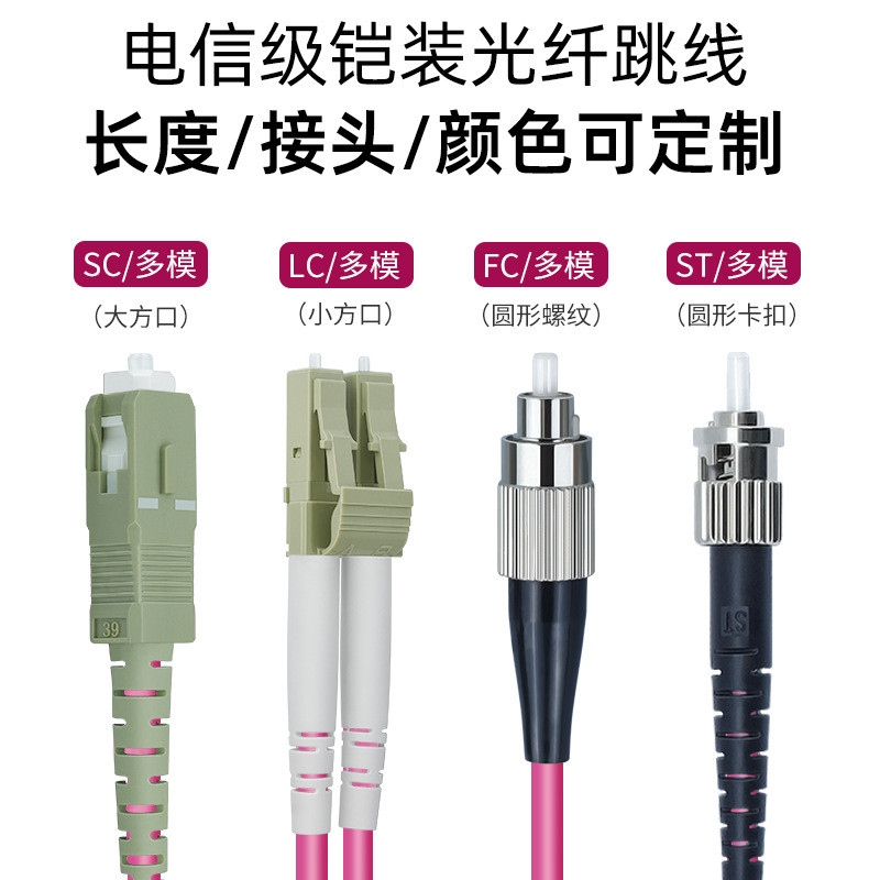 OM4 Mega Multi-Mode Dual-Core Optical Fiber Jumper LC-LC to SC-FC-ST Tail Fiber Optic Module ความเร็