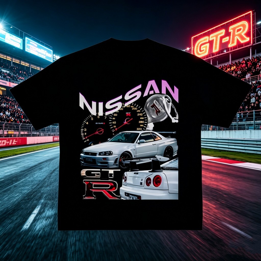 เสื้อยืดแขนสั้น RWB ลายรถ JDM สไตล์ฮิปฮอป อเมริกัน คอเล็ก เสื้อฮิปฮอปวินเทจ