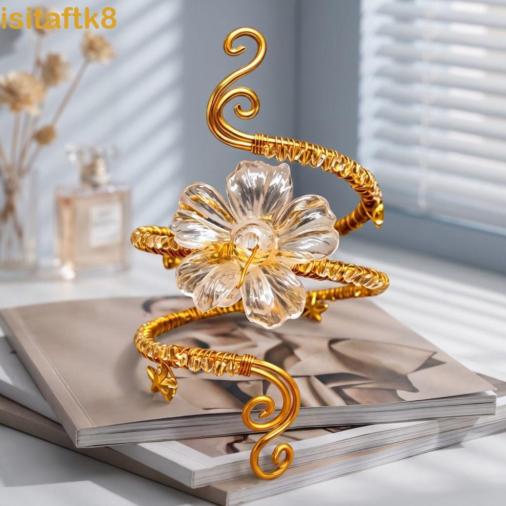 ISITAFTK Cuff, Adjustable Hollow Out Iris Flower Bracelet, Fashion Cuff Exotic Style Armlet Arm Ring