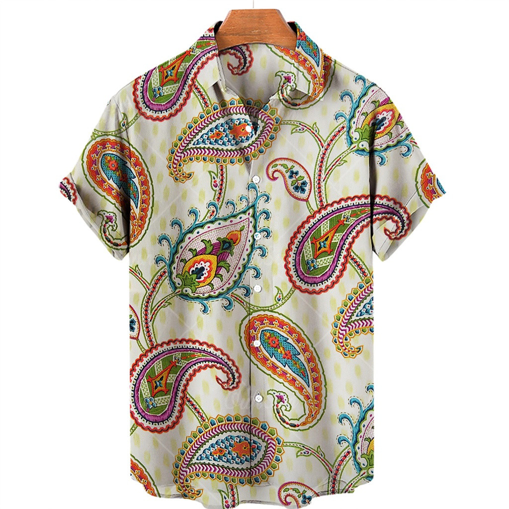 Retro neutral Harajuku เสื้อยืดผู้ชายฤดูร้อนสบายๆ 3d พิมพ์ฮาวายเสื้อยืดหลวม breathable เสื้อยืดแขนสั