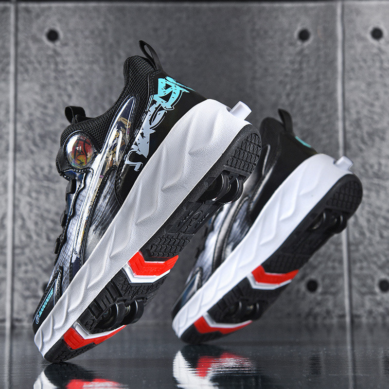 [STOCK] Runaway Shoes Four-Wheel Pulley Shoes Boys Children with Wheels Skates