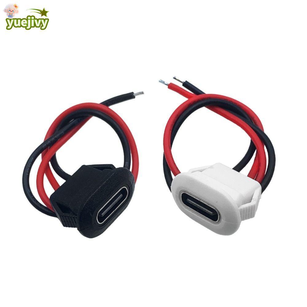 YUEJIPH 10 ชิ้น USB-C Connector, 2Pin Design Fast ชาร์จพอร์ตชาร์จแจ็ค, Fast Type-C หญิง Dual Pin โคร