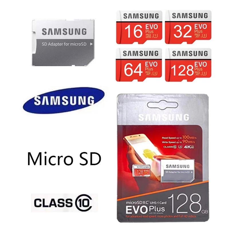 Samsung Micro SD Cards ซัมซุง Memory card EVO PLUS 32GB/64GB/128GB/256GB Class10 แถม Adapter
