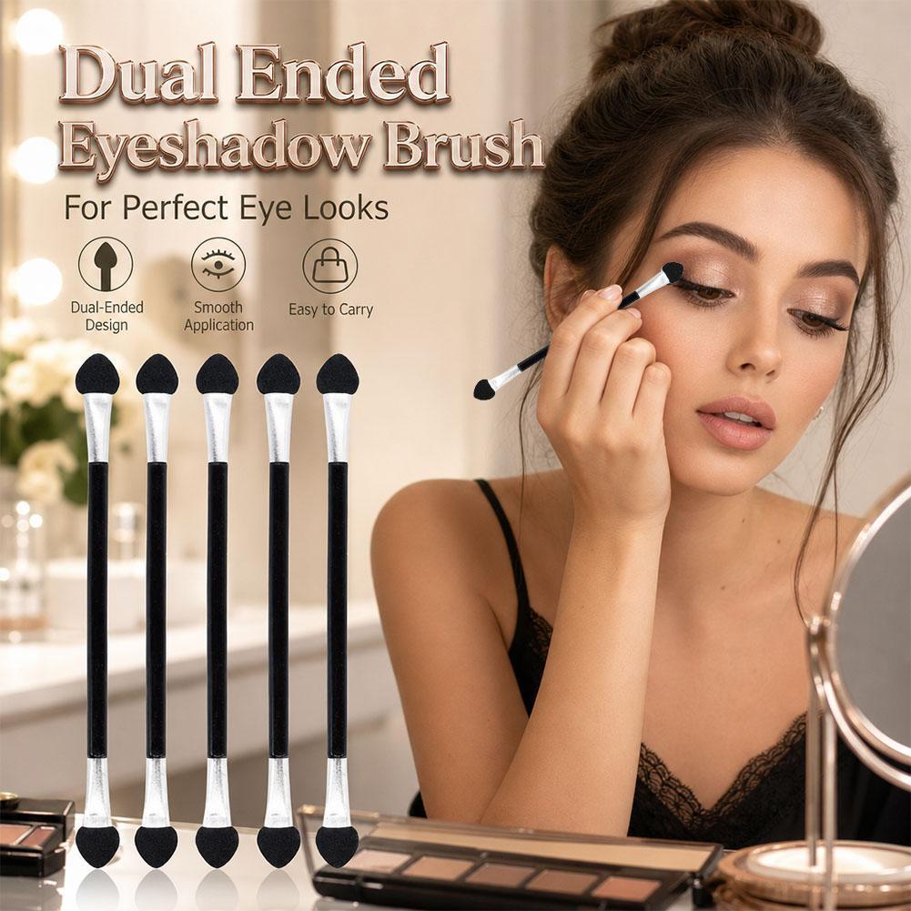 ทิ้ง Double Head Aluminium Tube Eyeshadow Dual Applicator Tool Eye Ended Makeup J4i2