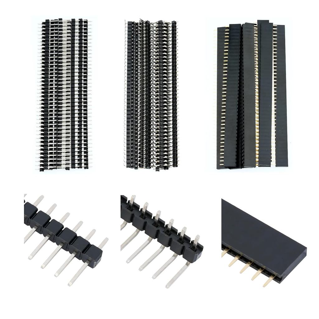 30 ชิ้น Header Pins 2.54 มม.ตรงมุมขวาชายและหญิง Pin Headers Connector ใช้งานร่วมกับสําหรับ Arduino E