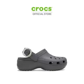 CROCS รองเท้าลำลองผู้หญิง CLASSIC PLATFORM DIPPED BUCKLE CLOG - CARBON