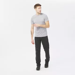Decathlon Men'S Hiking Synthetic Short-Sleeved T-Shirt Mh100 เสื้อเดินป่าผู้ชาย รุ่น Mh100 - Light Grey