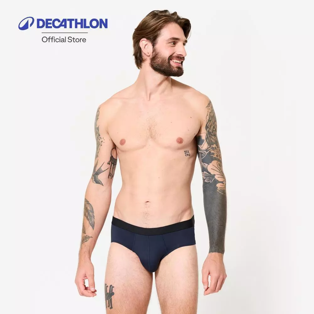 Decathlon Men'S Breathable Briefs กางเกงชั้นในระบายอากาศได้ดีสำหรับใส่วิ่ง - Blue