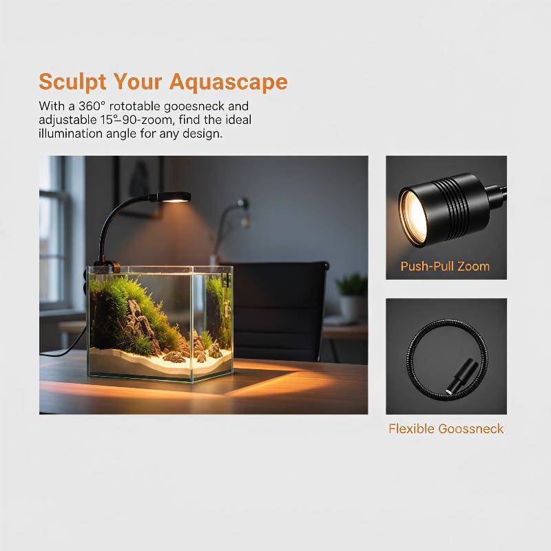 South Aquascape LED Spotlight 3W ประหยัดพลังงานถังปลาสําหรับตกแต่งตู้ปลา