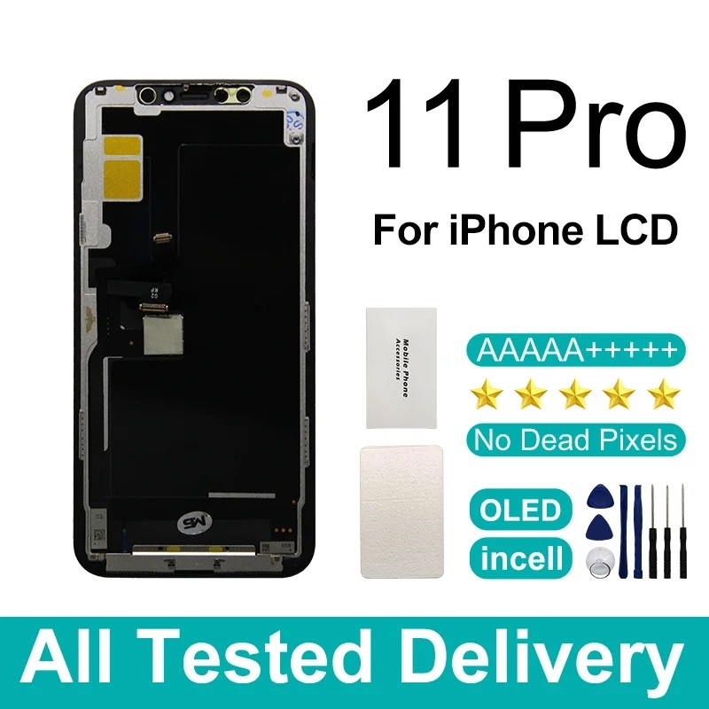 AAAA OLED LCD สําหรับ iPhone 11 Pro จอแสดงผล Touch Digizer สําหรับ iPhone 11 Pro LCD คุณภาพดี A2215 