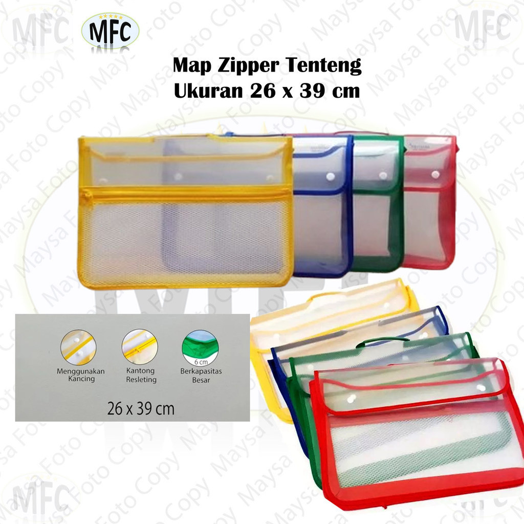 MAP ZIPPER BUTTON 2 MESH FOLIO F4