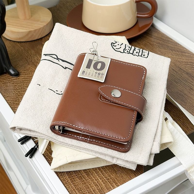 Retro Brown M5 Leather Handbook High-value Portable Portable Pocket Handbook DIY Diary% Z260812