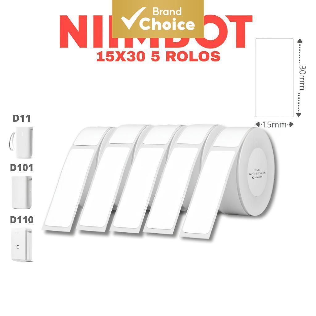 5 ม้วน ฉลากความร้อนกันน้ํา Niimbot ขนาด 15x30 มม. (975 แผ่น) สีขาว สําหรับเครื่องติดฉลากรุ่น D11/D110/D101